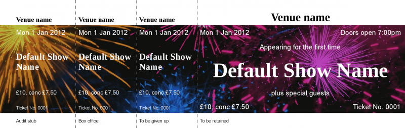 Design Fireworks Event Tickets Template