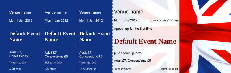 Design Union Jack Flag Event Tickets Template